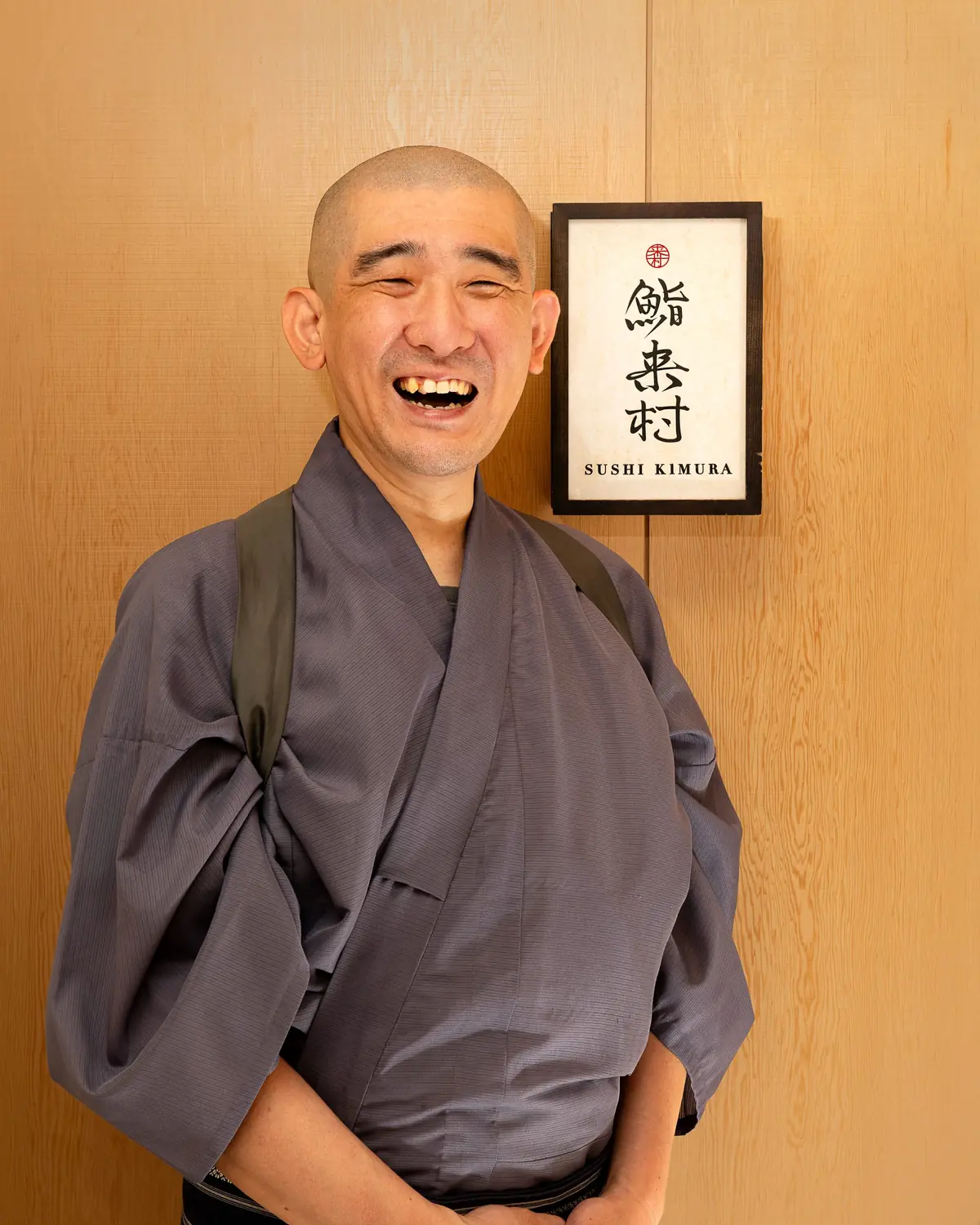 Chef Tomoo Kimura at the entrance of Sushi Kimura Plus, Singapore