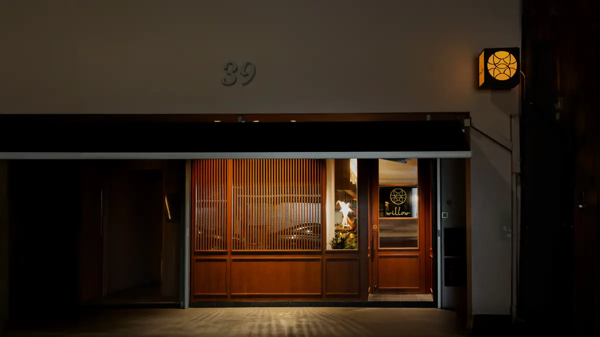 The facade of Willow at 39 Hongkong Street, Singapore